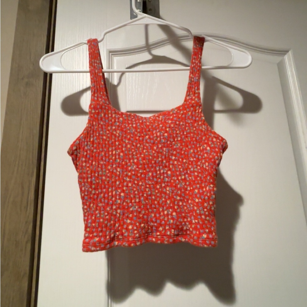 Floral Orange Crop Top